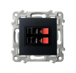 SZAFIR Gniazdo głośnikowe podwójne czarny metalik GG-2Z/m/33