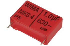 Kondensator; poliestrowy; MKT; 1uF; 630V DC/400V AC; MKS4; MKS4J041006B00KSSD; 10%; 11x21x31,5mm; 27,5mm; luzem; -55...+125°C; W