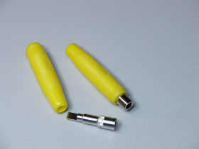 Gniazdo bananowe kabl. 4mm 25.430.3 źółte;niklowane;24A;30V