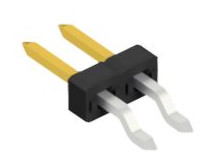 Pin header, 2 pole, pitch 2 mm, straight, black, 10063763