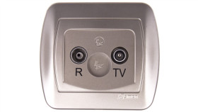 Simon Akord Gniazdo Antenowe R/Tv Przelotowe Satyna Metalizowana Aa10/29