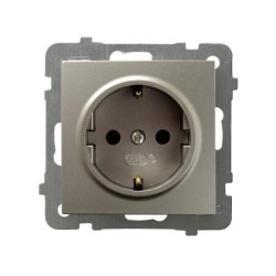AS Gniazdo pojedyncze z/u Schuko satyna light GP-1GS/m/45