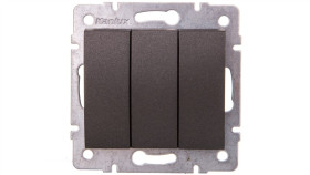 Logi Łącznik Potrójny Śrubowy 10Ax 250V Grafit 021090141 25254