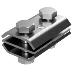 Złącze przelotowe odgromowe podwójne do drutu 3P (50x35mm, trzy płytki, 2xM8) ocynk galwaniczny KM GROM