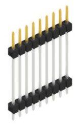 Pin header, 9 pole, pitch 2.54 mm, straight, black, SL52239S