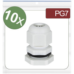 Quadrios 24CA391 Cable gland PG7 Grey Polyamide 10 pcs