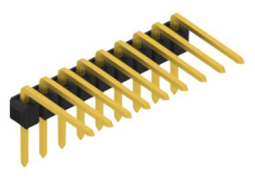 Pin header, 9 pole, pitch 2.54 mm, angled, black, 10056176