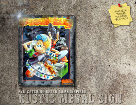 Rustic Amiga Game Doodle Bug Box Artwork Metal Sign [674]