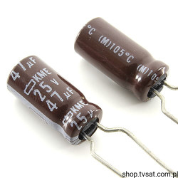 KME25VB47 47uF 25V Electrolytic RADIAL NIPPONCHEM