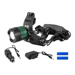 Latarka czołowa LTC LL47 8W LED Zoom, 2xAku + Ładowarka 12V/230V