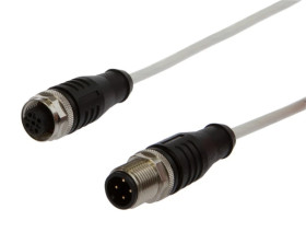 Złącze kablowe M12 żeńskie 4-PINowe proste M12 męskie 4-PINowe proste 4x0,34mm R3,8mm 250V 150stC 2m IP65 VK20HF25