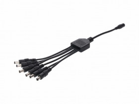 Rozgałęźnik DC 5.5X2.1 6W-1G czarny 24cm 22/20awg