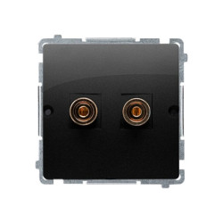 Simon Basic Gniazdo głośnikowe pojedyncze -1 kolumna głośnikowa (moduł). Przekrój przew. dla wyjścia 6 mm2 czarny BMGL2.02/49