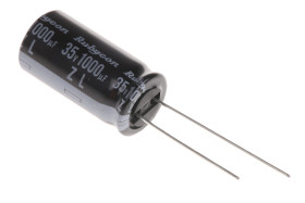 Kondensator 1000μF 35V dc Radialny, Otwór przelotowy Rubycon roztaw: 5mm 12.5 (Dia.) x 25mm