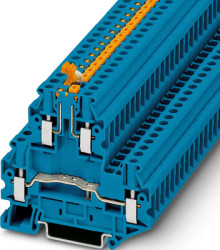 Knife disconnect terminal, screw connection, 0.14-6.0 mm², 4 pole, 20 A, 6 kV, blue, 3076015