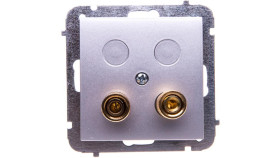 Sentia Gniazdo Głośnikowe Pojedyncze Srebrny Połysk 1457-56