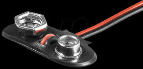 Battery clip for 9-volt block, T-shape