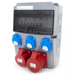 Rozdzielnica budowlana 3*GS 230V + 16A/5P + 32A/5P + zabezpieczenia + różnicówka, 11NO31C11C11CFP