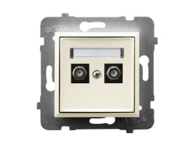 ARIA Gniazdo antenowe typu "F" podwójne ecru GPA-2UF/m/27 OSPEL