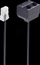 BS71233 Western plug 8/4 &gt; 2x Western socket, 100 Ohm, 0,1m