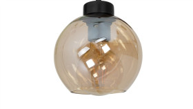 Kinkiet Ścienny Isla Z Czarno-Złota Z Szklanym Białym Kloszem K-4916 Kaja...