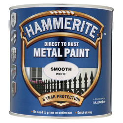 Hammerite 5084860 Direct to Rust Smooth Finish Metal Paint White 2.5 Litre