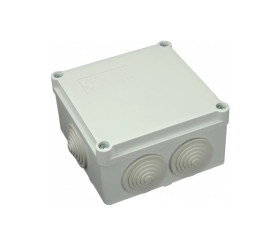 Puszka n/t hermetyczna 100x100x50 6 dławików IP65 szara S-BOX 106