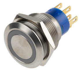 Przełącznik przyciskowy wandaloodporny Chwilowy SPDT średnica wycięcia 22.2mm, montaż panelowy KNITTER-SWITCH