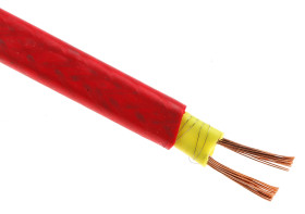 Kabel grzewczy wydajność: 15W/m długość 50m 240V ac +200°C RS PRO Guma silikonowa