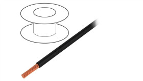 422807 Bk005 Przewód Na Rolce O Długości 30,5M Linka Cu, 300V Pvc Czarny 28 Awg