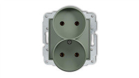 Icon Mechanizm Gniazda Podwójnego Do Ramki Bez Uziemienia 2X2p (Bez Przesłon...