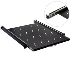 Półka wysuwana do szafy RACK 19 cali 1U 550mm czarna
