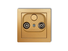 DECO Gniazdo antenowe RTV przelotowe 9dB złoty 29DG9P KARLIK