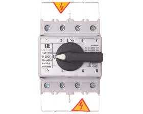 Rozłącznik izolacyjny 4P 63A z pokrętłem na rozłączniku czarnym RSI-4063W02