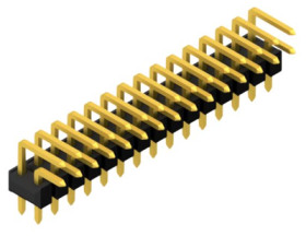 Pin header, 30 pole, pitch 2.54 mm, angled, black, SLK402530G