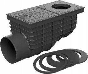 Osadnik rynny rynnowy czyszczak boczny studzienka czarny odpływ 110mm
