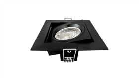 Oprawa Sevil Kwadrat Czarna Regulowana Halogenowa