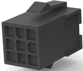 Socket housing, 9 pole, pitch 4.2 mm, straight, black, 1-172161-9