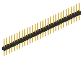 Pin header, 30 pole, pitch 2.54 mm, straight, black, 10046420