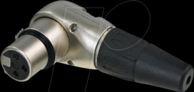 RC3FR XLR cable socket 3-pin angled, nickel-plated housing