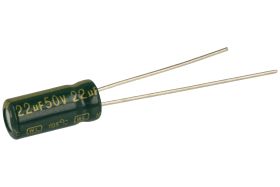 Kondensator; niskoimpedancyjny; elektrolityczny; 22uF; 50V; WLR220M1HD11M; fi 5x11mm; 2mm; przewlekany (THT); luzem; Jamicon; Ro
