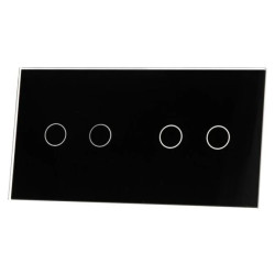 Livolo CZARNY PANEL SZKLANY 2+2 7022-62