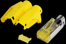 H7642.5 RJ45 Hirose plug, Cat-6a, TM31, yellow