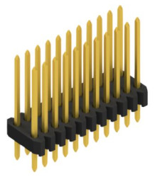 Pin header, 22 pole, pitch 1.27 mm, straight, black, 10061370