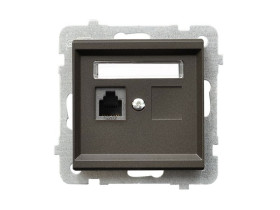 SONATA Gniazdo telefoniczne niezależne czekoladowy metalik GPT-1R/m/40 OSPEL