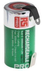 Akumulator 1.2V 3Ah SC NiMH RS PRO Etykiety