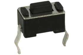 Mikroprzycisk; 3,5x6mm; 4,35mm; KAN3511B-0431B GP; 0,8mm; przewlekany (THT); 2 piny; czarny; OFF-(ON); bez podświetlenia; 50mA;