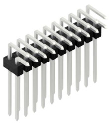 Pin header, 20 pole, pitch 2.54 mm, angled, black, 10053202