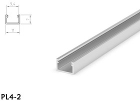 PROFIL LED PL4-2 SREBRNY 1M