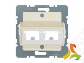 BERKER B.KWADRAT Płytka czołowa do 1 lub 2 modułów pojedynczych Reichle&De-Massari krem połysk 147202 HAGER